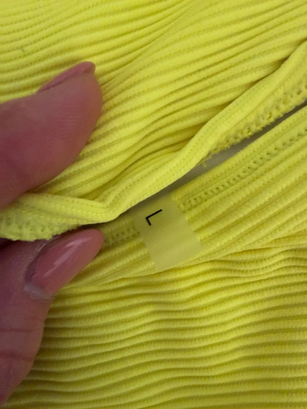 POPVIL Neon Yellow Ribbed Bikini Set Top - Picture 3 of 6